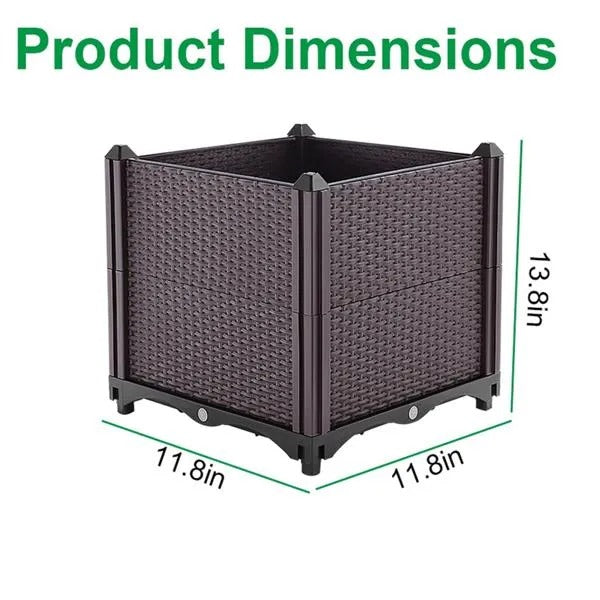 Self-Watering Elevated Planter Box — Rattan Brown — alternate view 2