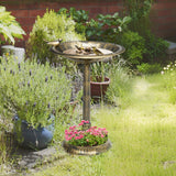 Two-Basin Antique Bird Bath — Bronze