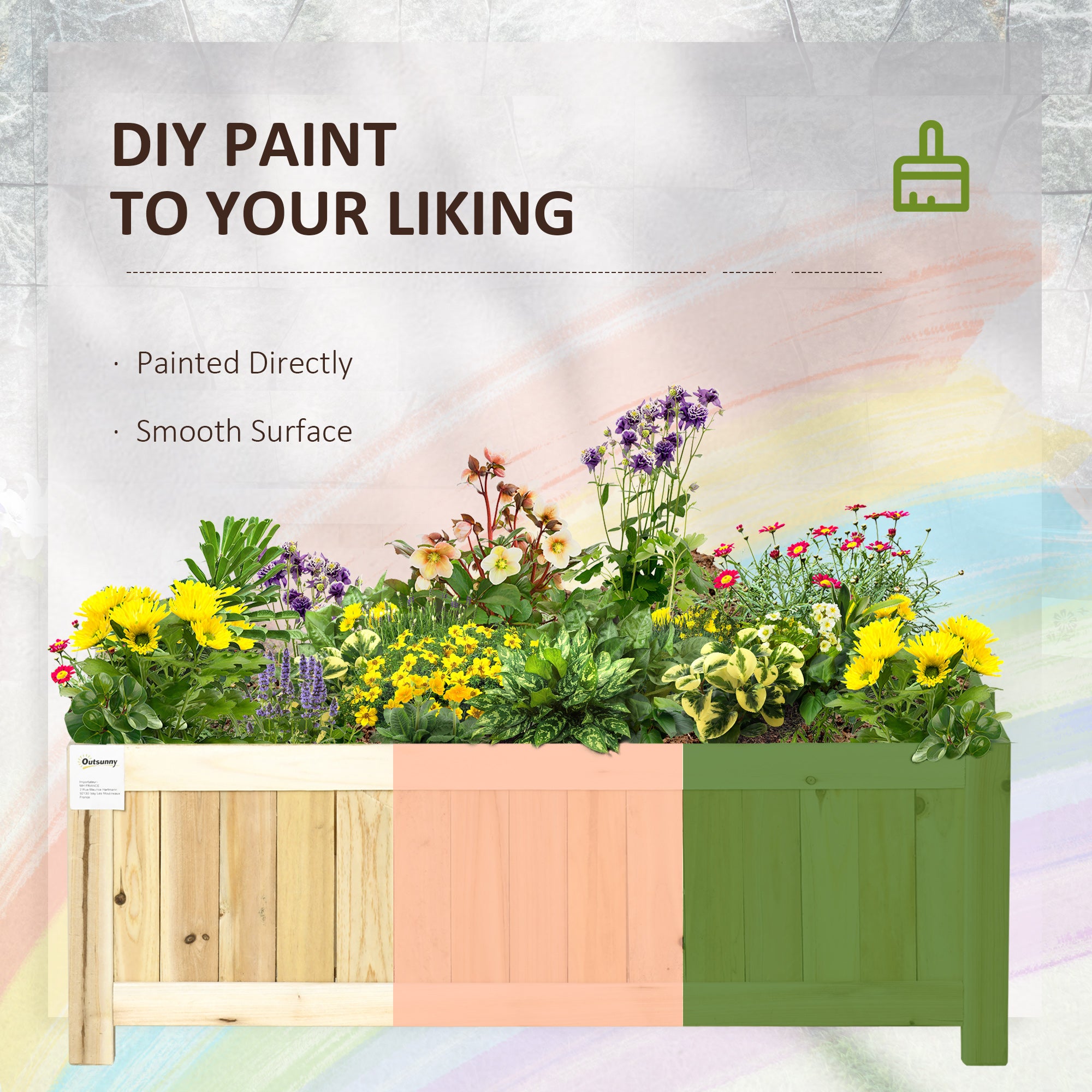 Foldable Wooden Raised Garden Bed — Natural — alternate view 7