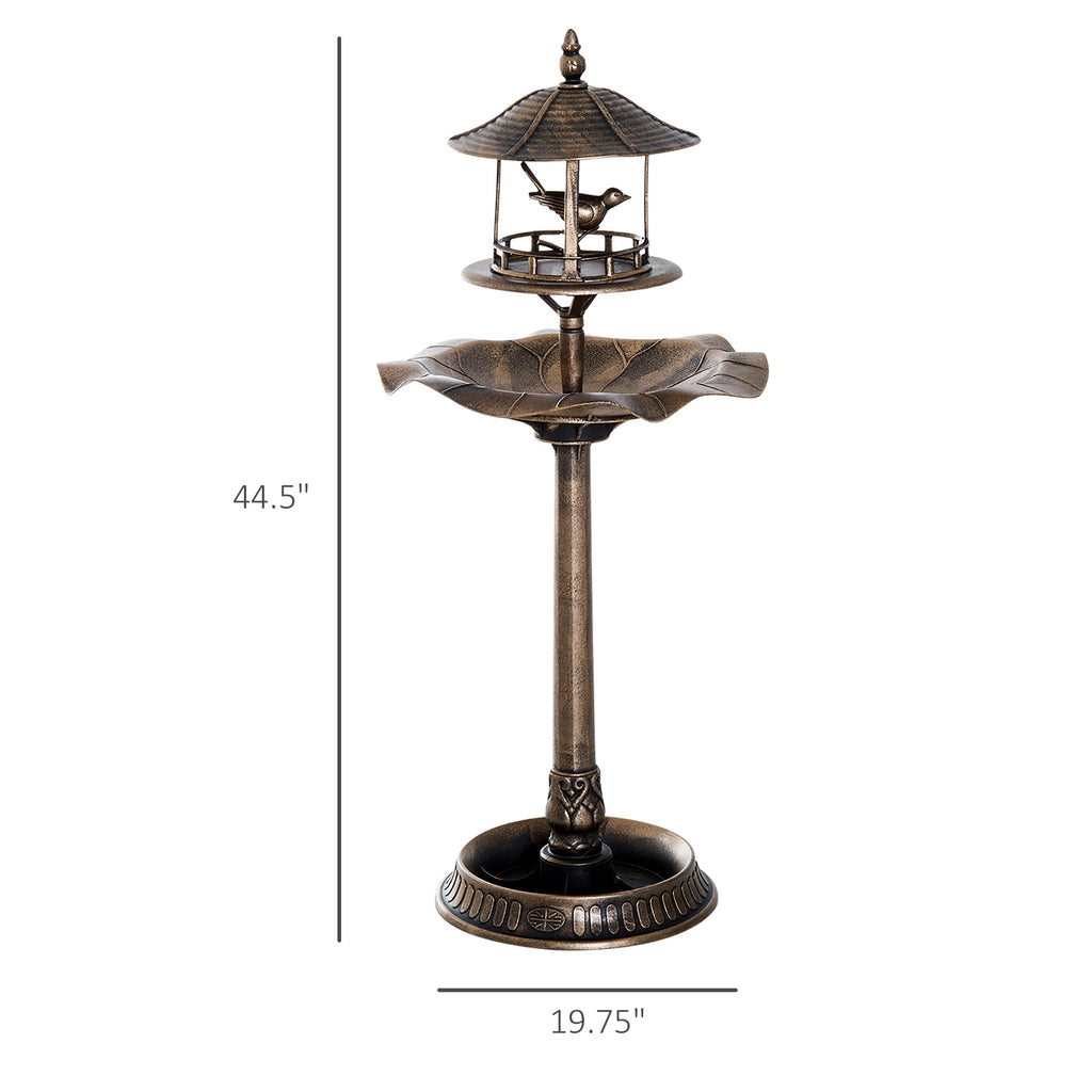 3-in-1 Bird Bath with Feeder & Planter — Bronze — alternate view 6
