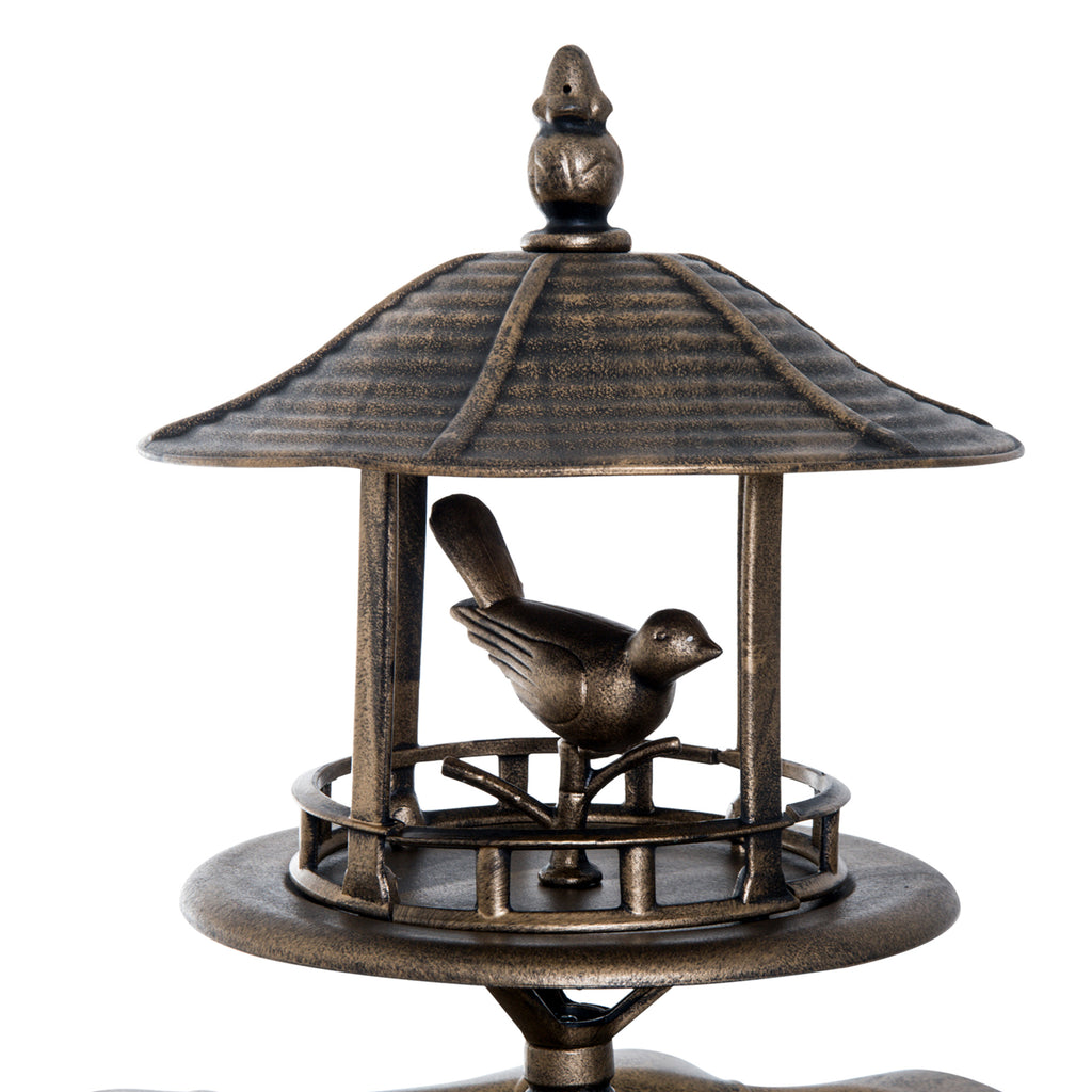 3-in-1 Bird Bath with Feeder & Planter — Bronze — alternate view 4