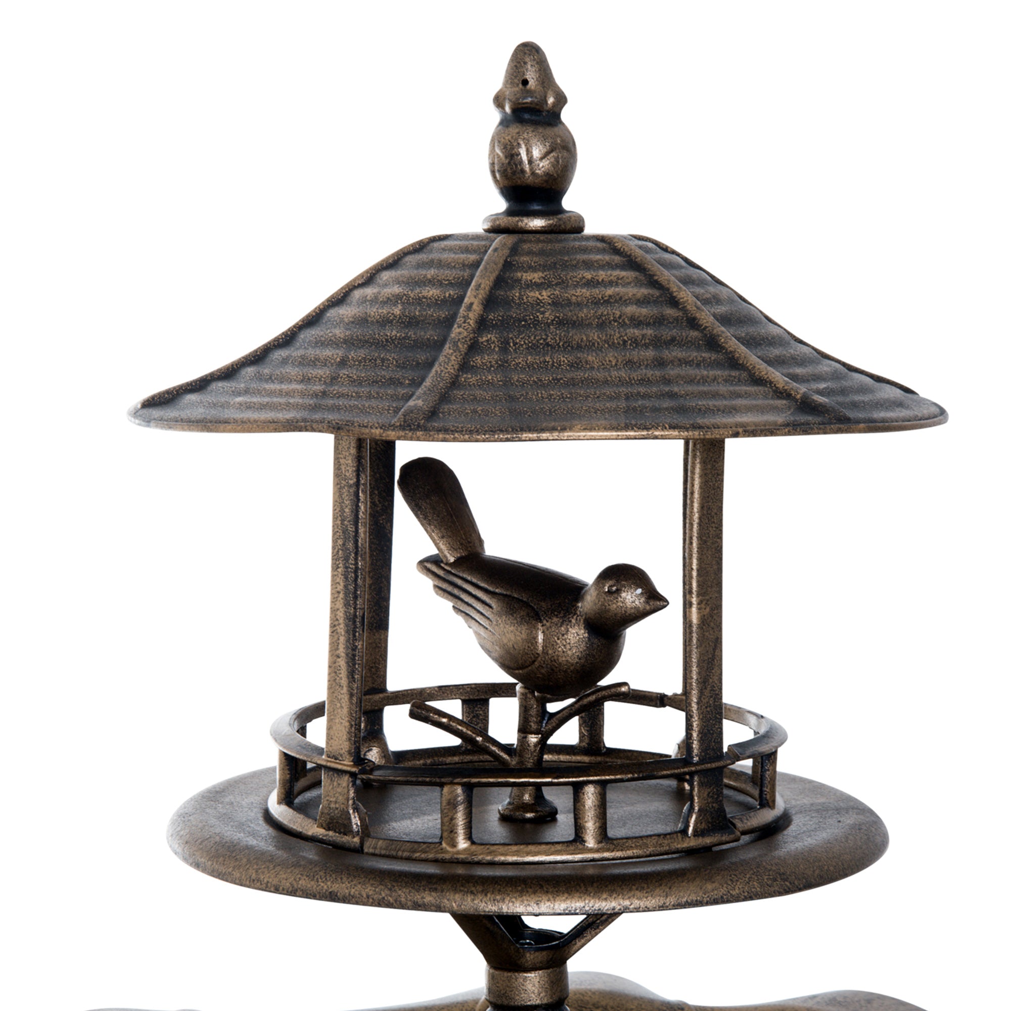 3-in-1 Bird Bath with Feeder & Planter — Bronze — alternate view 4