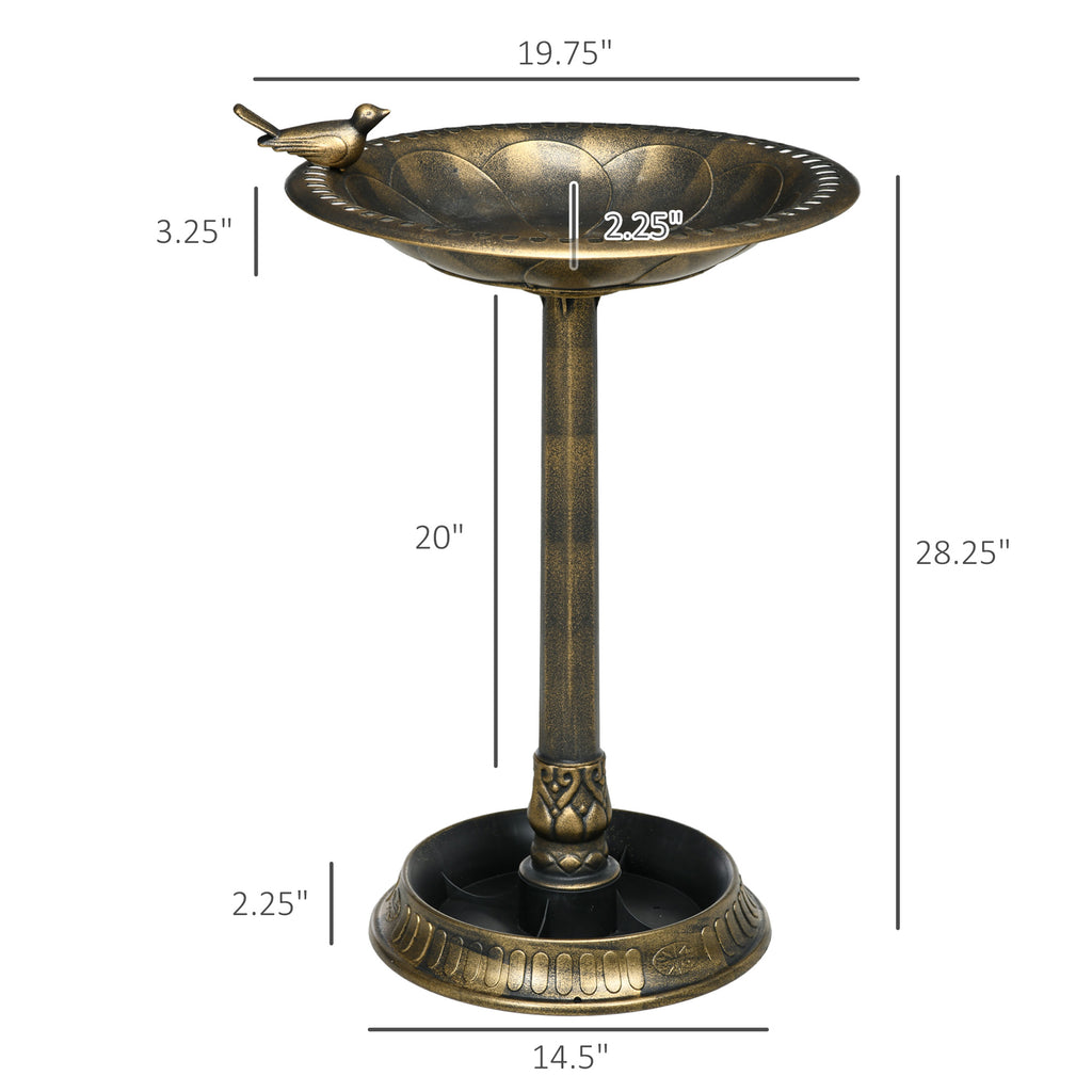 Two-Basin Antique Bird Bath — Bronze — alternate view 8