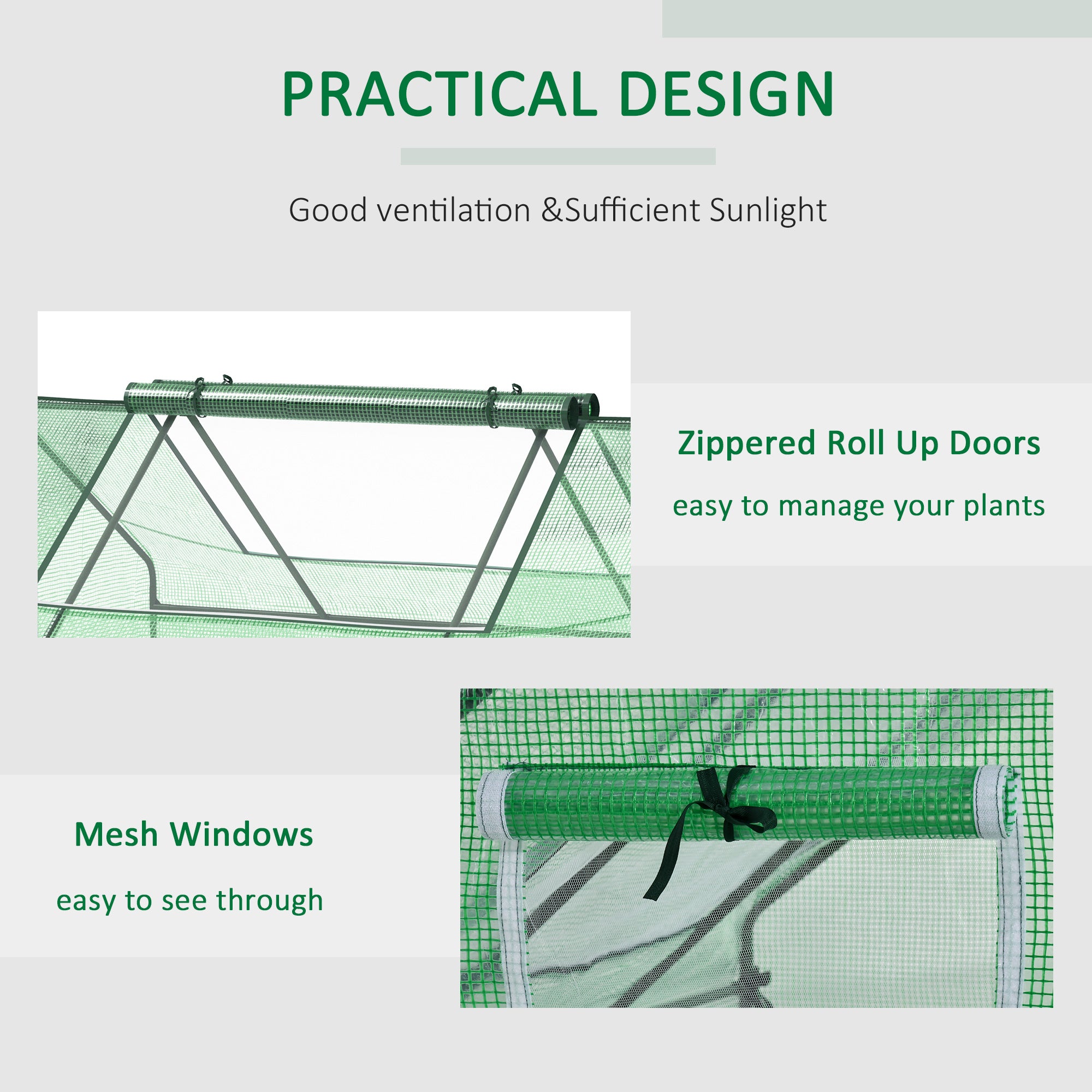 Portable Mini Greenhouse with Roll-Up Windows — Green — alternate view 8