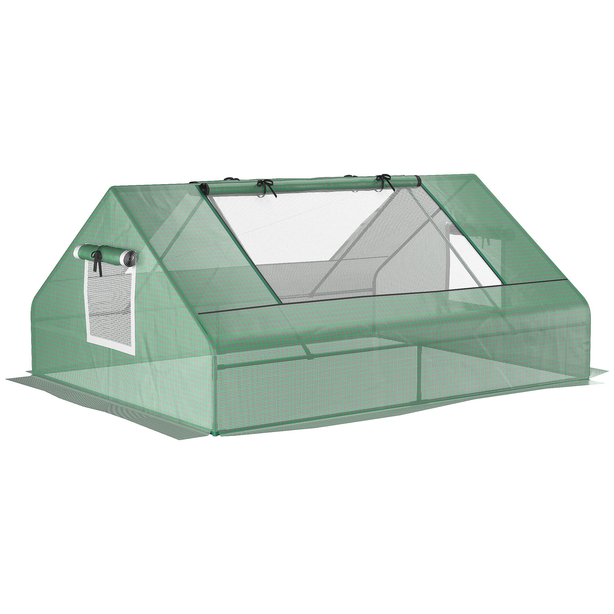 Portable Mini Greenhouse with Roll-Up Windows — Green — alternate view 9