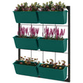 3-Tier Wall-Mounted Planter with 6 Pots — Green — alternate view 9