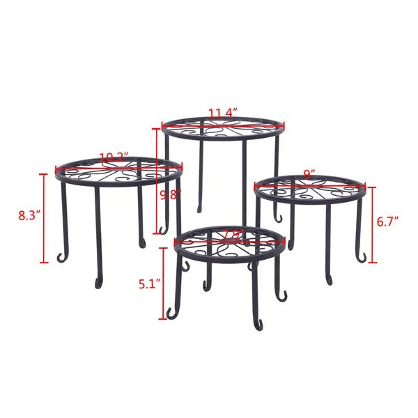 Metal Plant Stands — Set of 4 (Black) — alternate view 6
