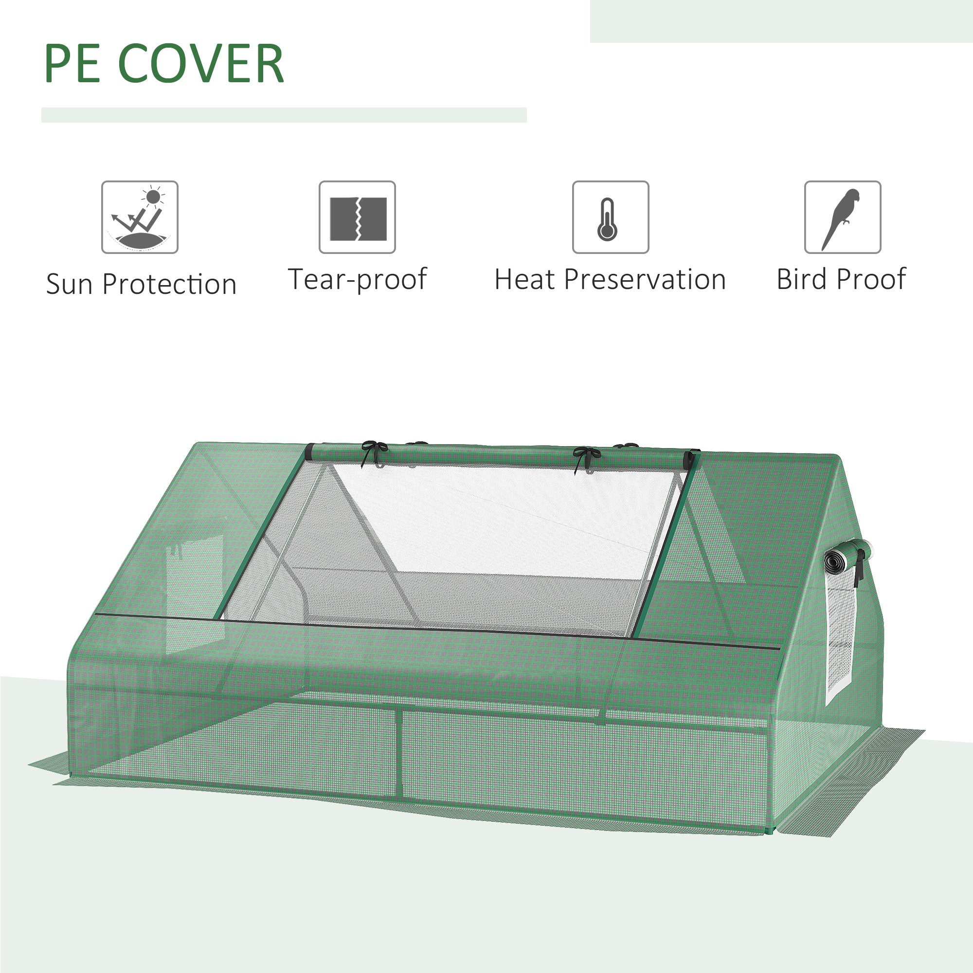 Portable Mini Greenhouse with Roll-Up Windows — Green — alternate view 7