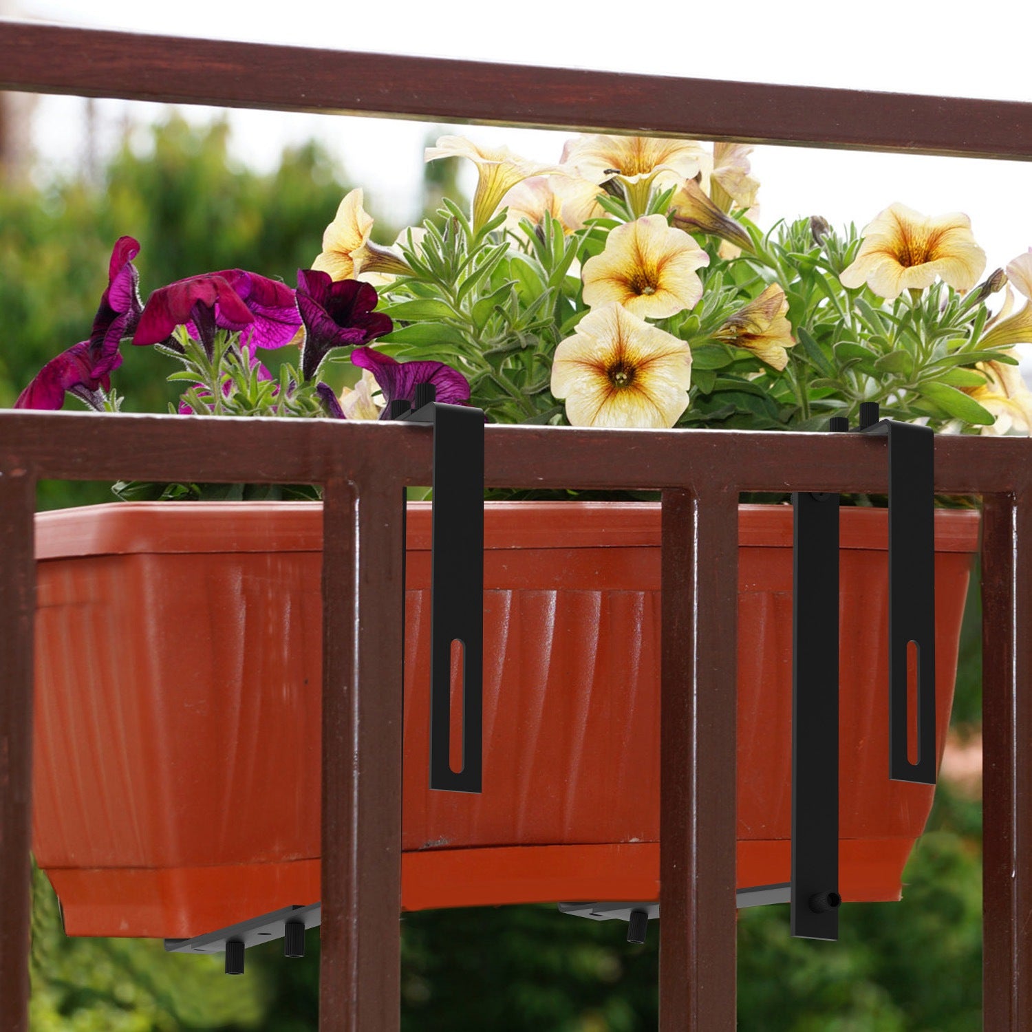 Adjustable Railing Planter Brackets — Set of 4 (Black) — alternate view 3