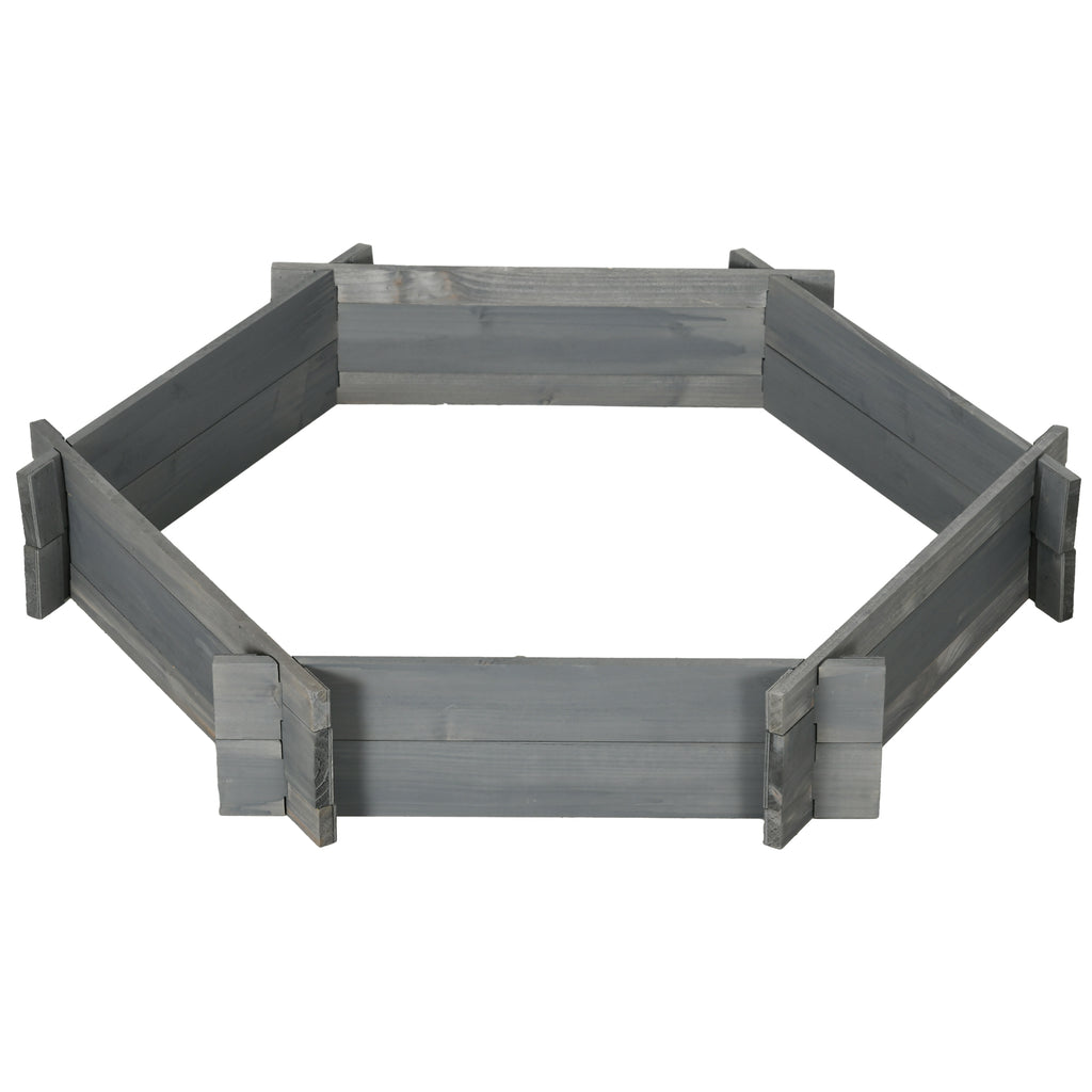 Screwless Hexagon Raised Garden Bed — Gray — alternate view 9