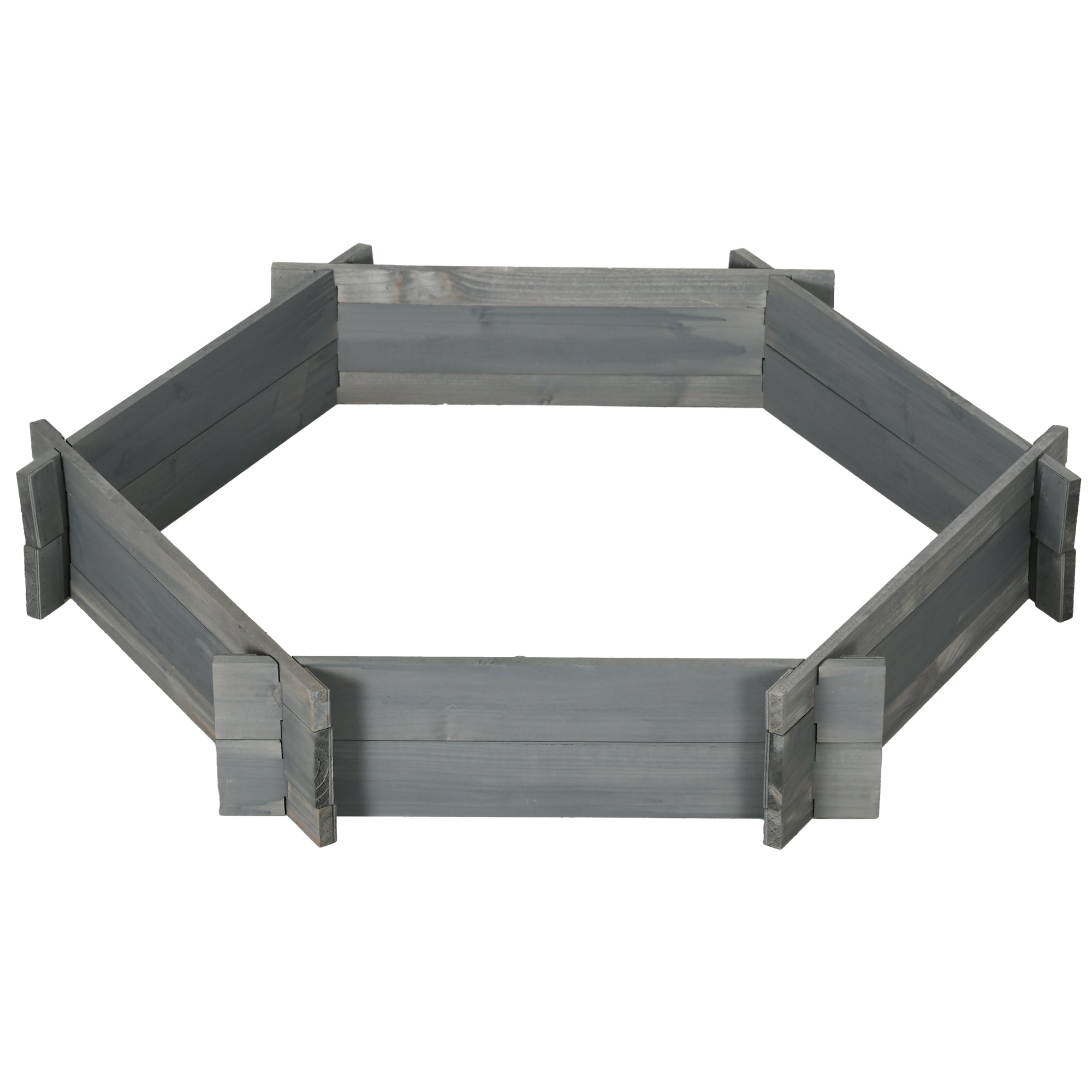 Screwless Hexagon Raised Garden Bed — Gray — alternate view 9