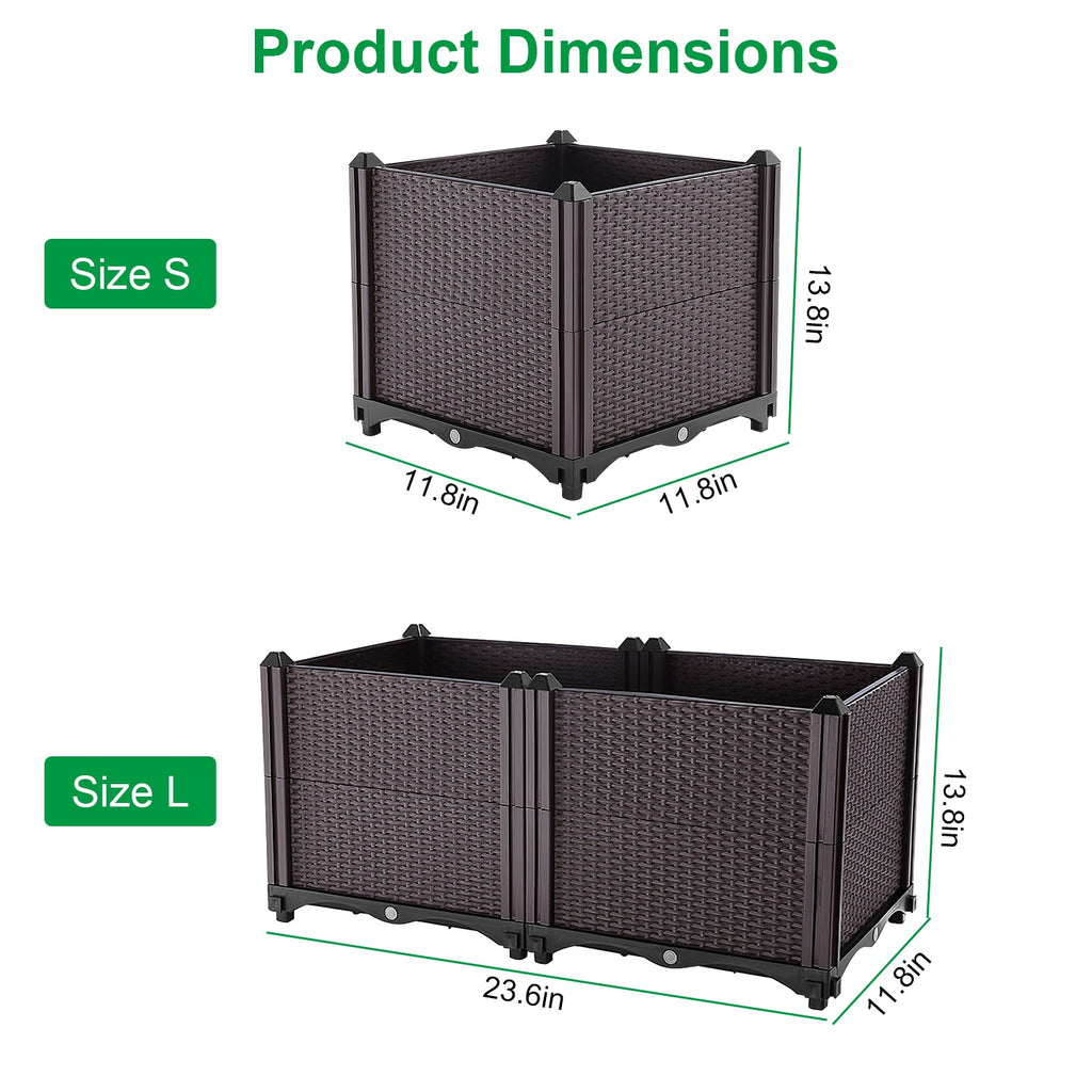 Self-Watering Raised Garden Bed — Rattan Brown — alternate view 10