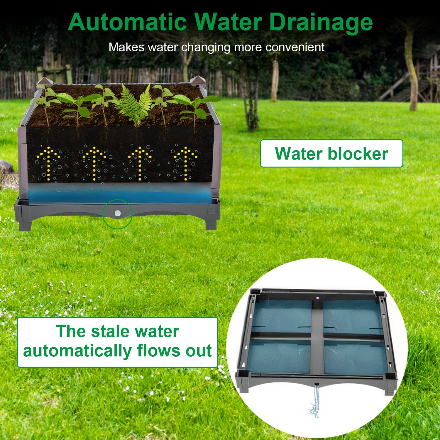 Self-Watering Raised Garden Bed — Rattan Brown — alternate view 2