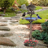 3-in-1 Bird Bath with Feeder & Planter — Bronze