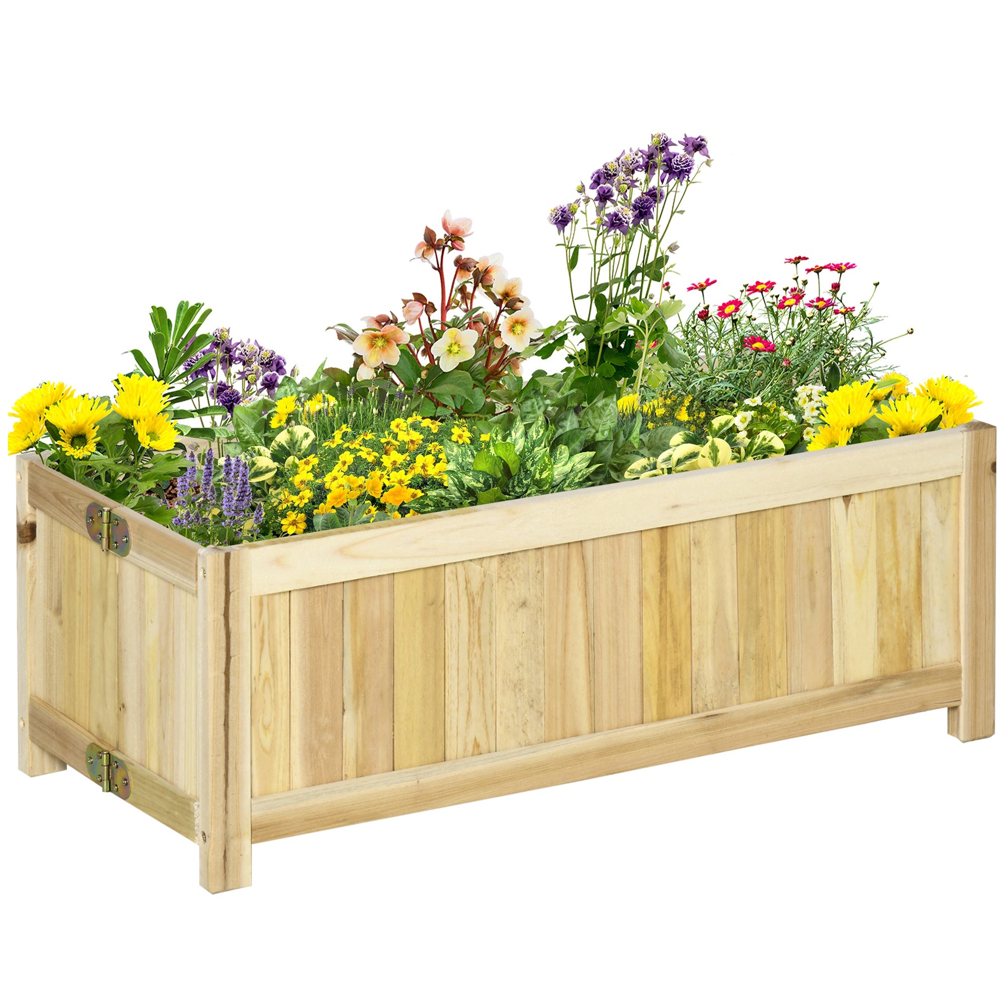 Foldable Wooden Raised Garden Bed — Natural — alternate view 9