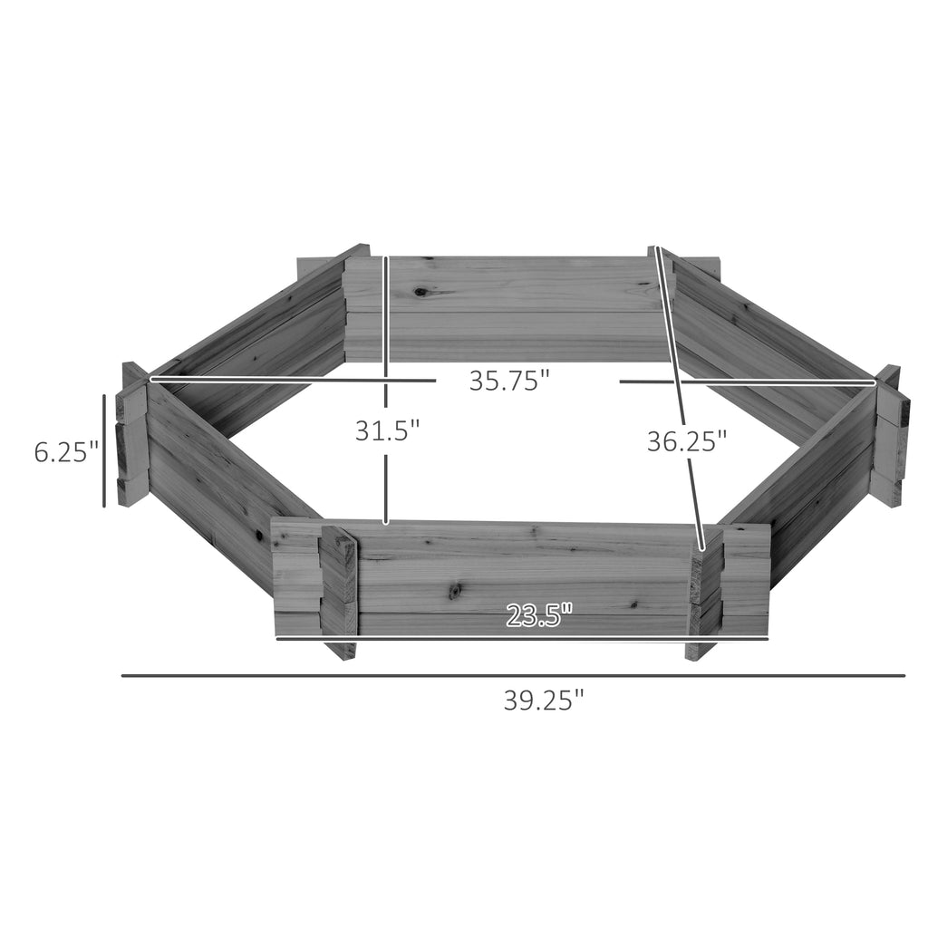 Screwless Hexagon Raised Garden Bed — Gray — alternate view 7