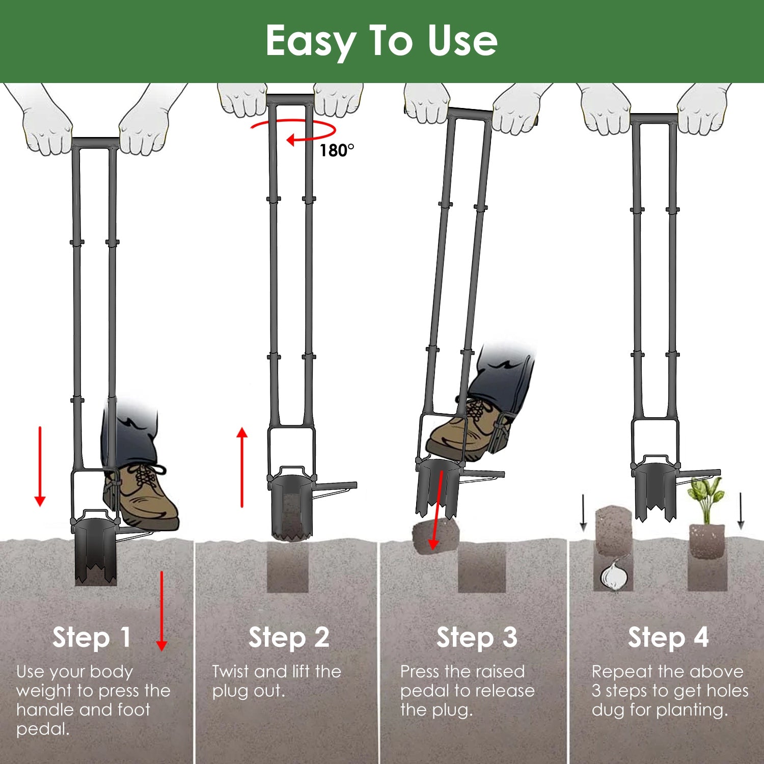 5-in-1 Long-Handle Bulb Planter — alternate view 6