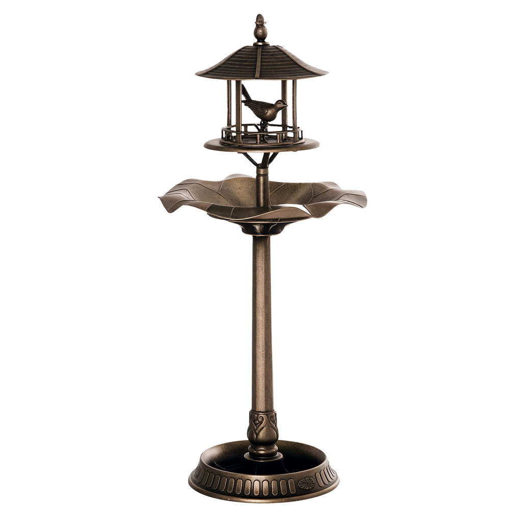 3-in-1 Bird Bath with Feeder & Planter — Bronze — alternate view 9