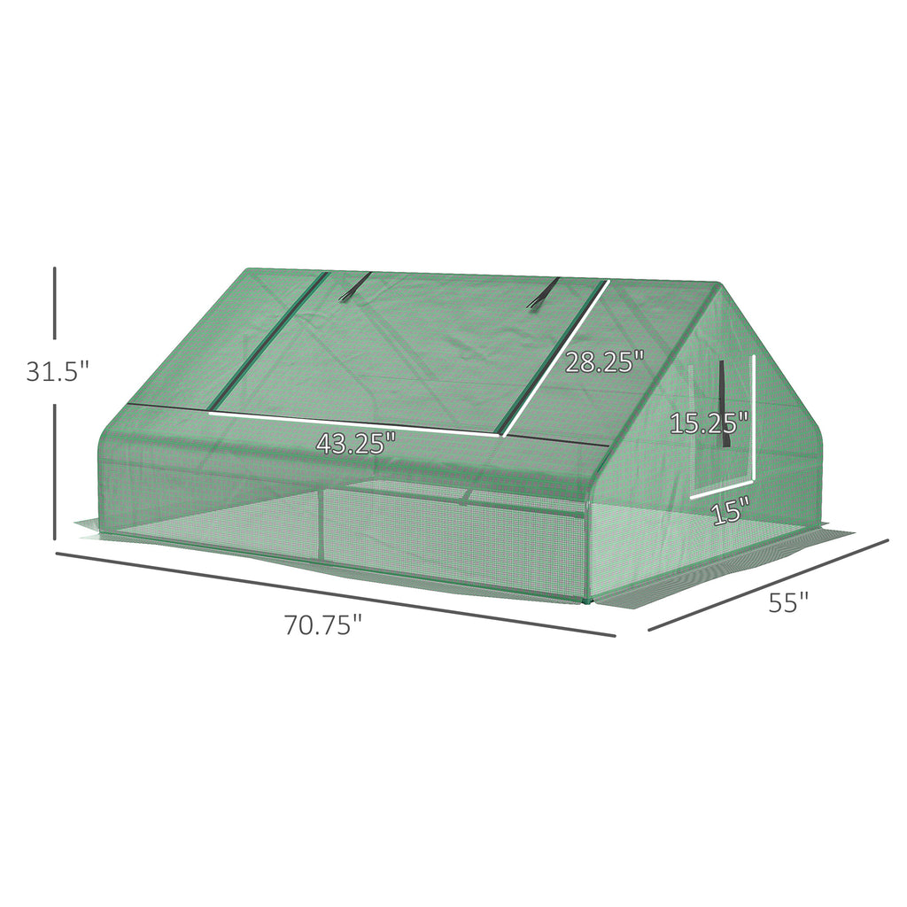 Portable Mini Greenhouse with Roll-Up Windows — Green — alternate view 5