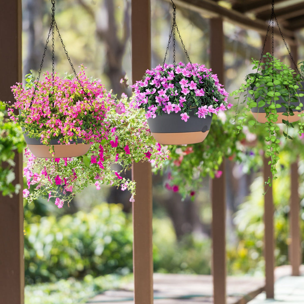 Self-Watering Hanging Planters, 9.6″ — Set of 4 (Gray) — alternate view 3