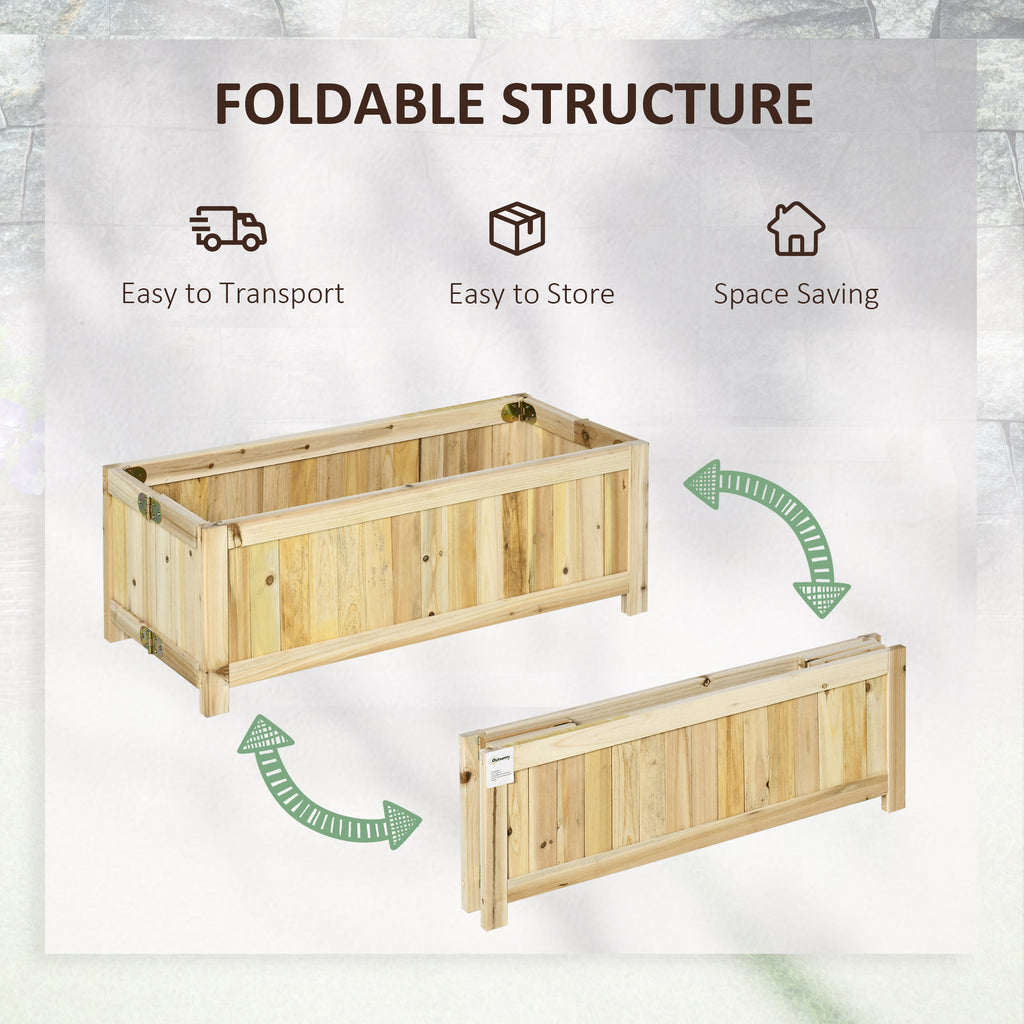 Foldable Wooden Raised Garden Bed — Natural — alternate view 6