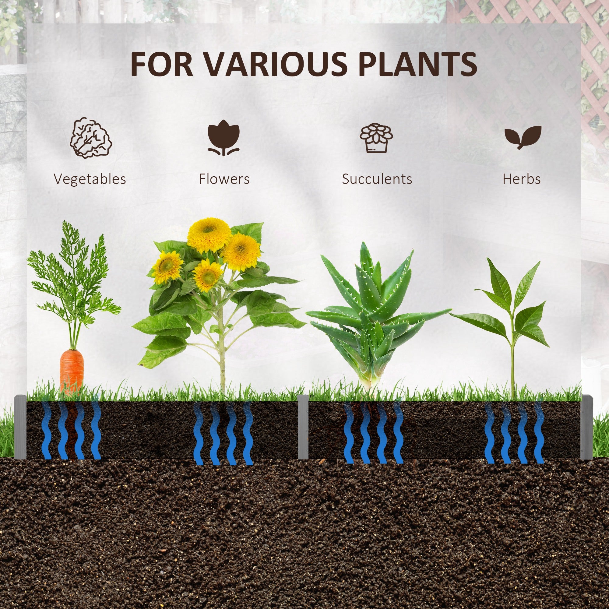 Screwless Hexagon Raised Garden Bed — Gray — alternate view 5