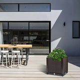Self-Watering Elevated Planter Box — Rattan Brown