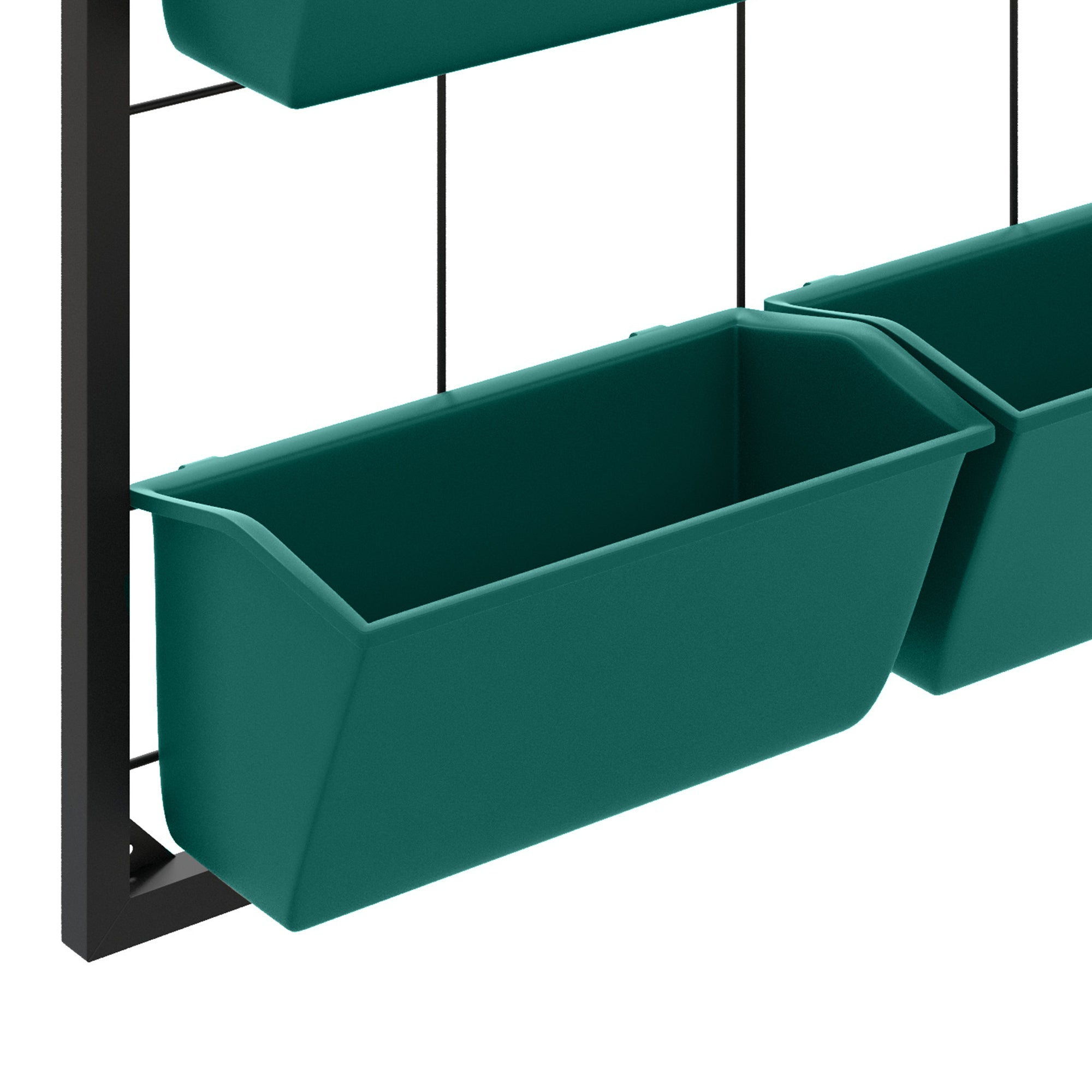3-Tier Wall-Mounted Planter with 6 Pots — Green — alternate view 3