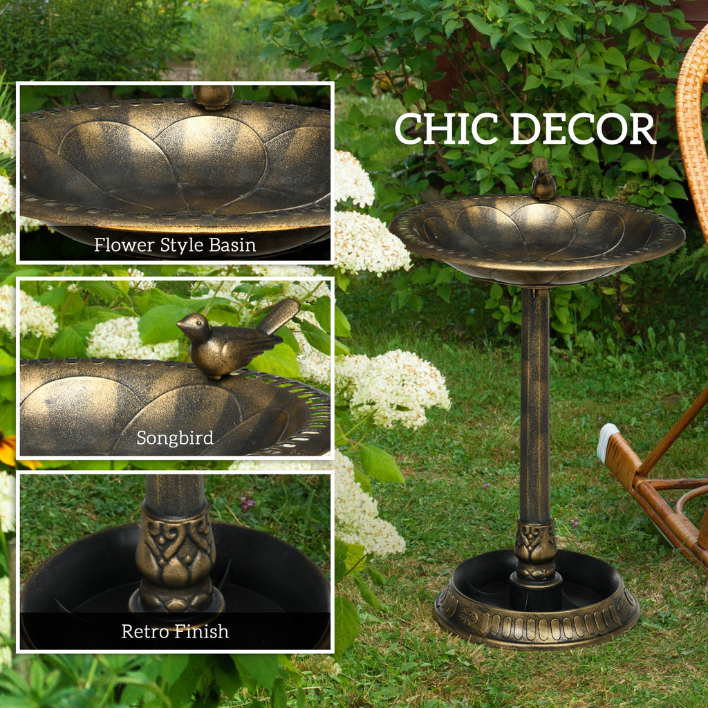 Two-Basin Antique Bird Bath — Bronze — alternate view 4