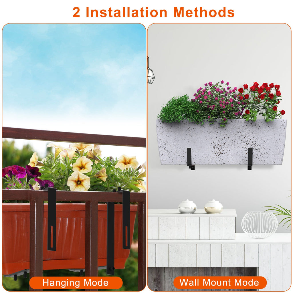 Adjustable Railing Planter Brackets — Set of 4 (Black) — alternate view 5